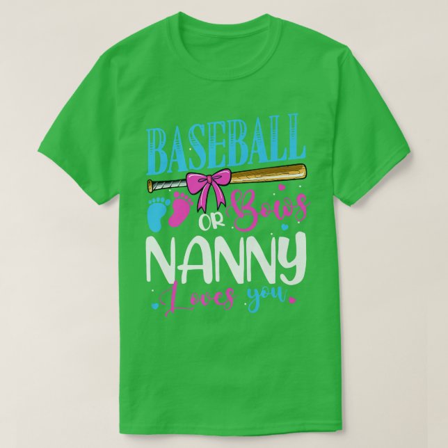 Baseball eller Bows Nanny Kärlek Rosa eller Blue G T Shirt (Design framsida)