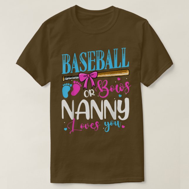 Baseball eller Bows Nanny Kärlek Rosa eller Blue G T Shirt (Design framsida)
