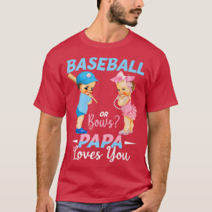 Baseball eller Bows Pappa Kärlek du Baby Gender Re T Shirt