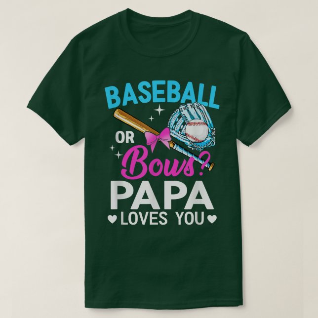 Baseball eller Bows Pappa Kärlek du Gender visa T Shirt (Design framsida)