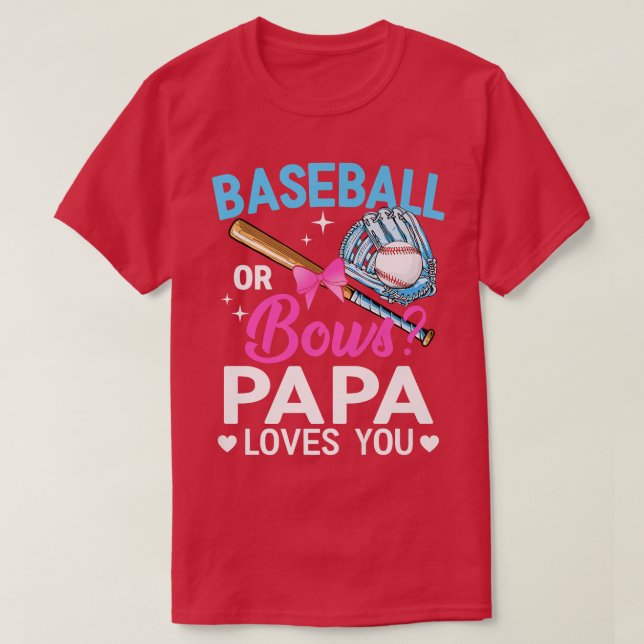 Baseball eller Bows Pappa Kärlek du Gender visa T Shirt (Design framsida)