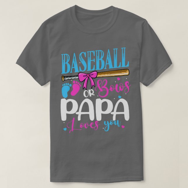 Baseball eller Bows Pappa Kärlek Du Rosa eller Blu T Shirt (Design framsida)