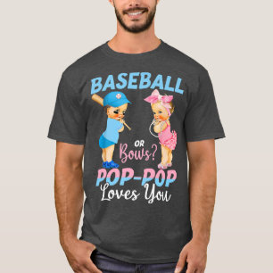 Baseball eller Bows Pop Kärlek du Baby Gender Rev. T Shirt