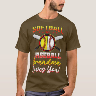 Baseball eller Softball Grandma Kärlek du Gender T Shirt