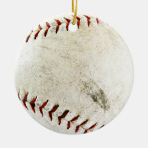 Baseball eller softballet - smutsa ner och älskad julgransprydnad keramik