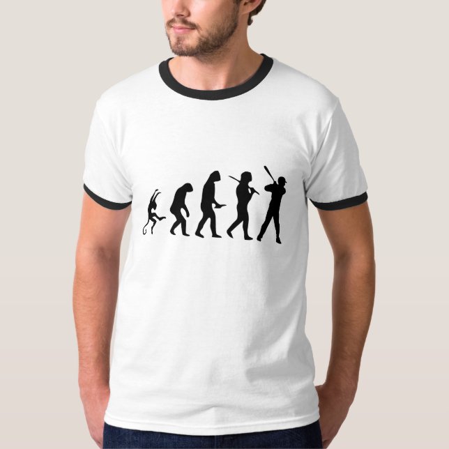 Baseball Evolution - funny Baseball T Shirt (Framsida)