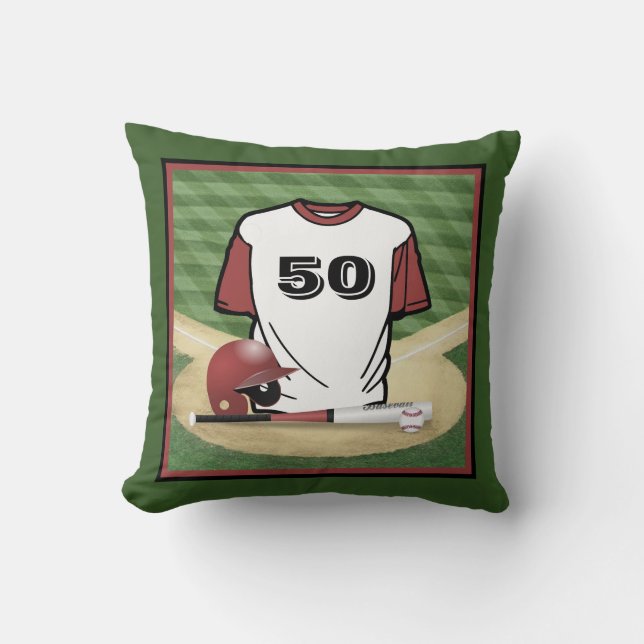 Baseball Fält Anpassningsbar Jersey Number Kudde (Framsida)