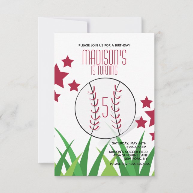 Baseball Fält födelsedag börjar vid vilken ålder s Inbjudningar (Framsida)