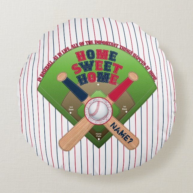 Baseball Fält,Home 01-Round Dekorativ kudde (Framsidan)