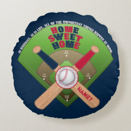 Baseball Fält,Home 02-Round Dekorativ kudde BLUE
