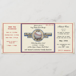 Baseball Family Reunion Pass Inbjudningar