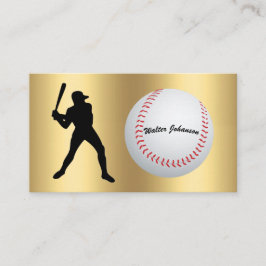Baseball Fan or Player batter silhouette baseball Visitkort
