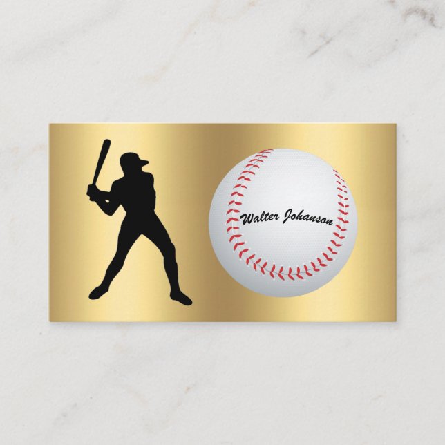 Baseball Fan or Player batter silhouette baseball Visitkort (Framsida)