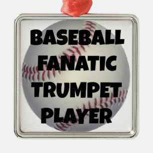 Baseball Fanatic Trumpet Player Julgransprydnad Metall