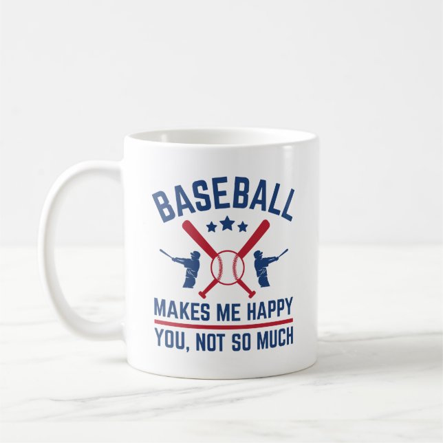 Baseball får mig att Lycklig inte så mycket Kaffemugg (Vänster)