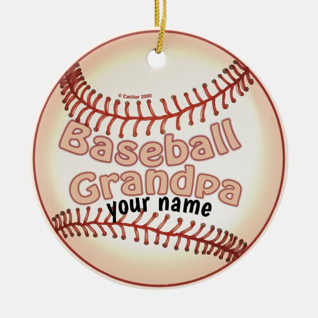Baseball Farfar Julgransprydnad Keramik (Framsidan)