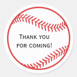 Baseball Favor Sticker Runt Klistermärke