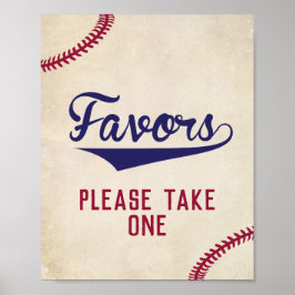 Baseball-favoriter för babyskor tar ett tecken poster