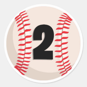 Baseball-favoritnummer 2 runt klistermärke