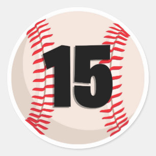 Baseball-favoritnummer nr 15 runt klistermärke