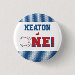 Baseball First Birthday Button Knapp