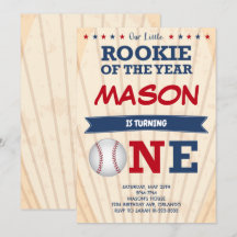 Baseball First Födelsedagsfest inbjudan