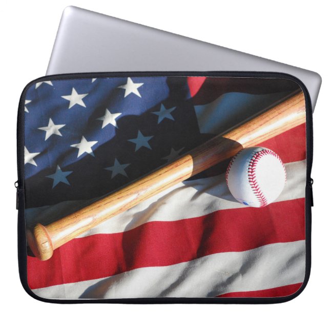 Baseball-, fladdermöss- och amerikanska laptop sleeve (Framsidan)