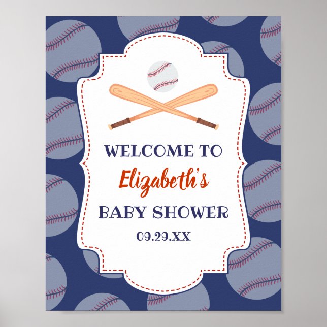Baseball Fladdermus Boll Frimärke är en Pojke-baby Poster (Framsidan)