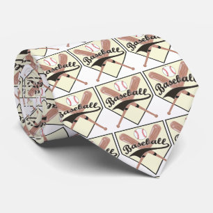 Baseball Fladdermus Boll och Base Necktie Slips