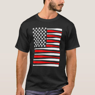 Baseball Fladdermus Bollar Patriotic American USA  T Shirt