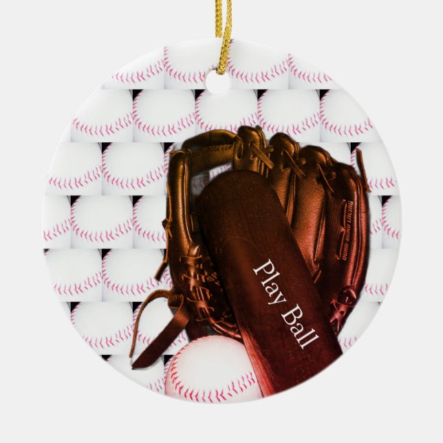 Baseball Fladdermus Glove Photo Ornament (Framsidan)