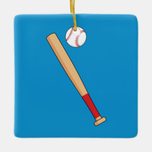 Baseball Fladdermus med Boll Julgransprydnad Keramik