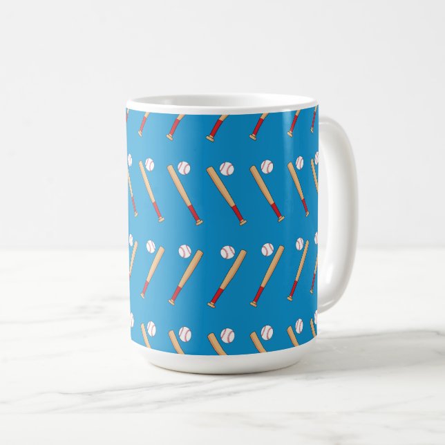 Baseball Fladdermus med Boll Mönster Kaffemugg (Framsida höger)