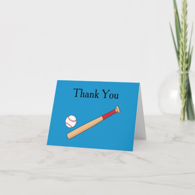 Baseball Fladdermus med Boll personalize Tack Kort (Framsida)