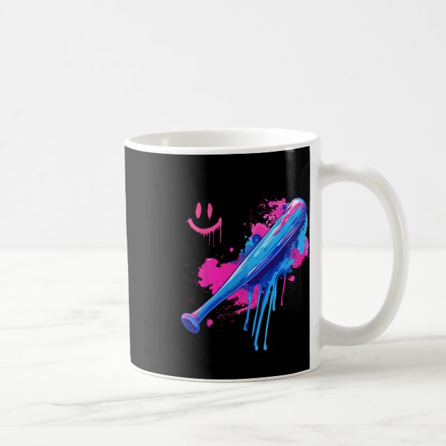 Baseball Fladdermus med Sprinkles-droppar, För man Kaffemugg (Höger)