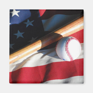 Baseball, Fladdermus och American Flagga Magnet