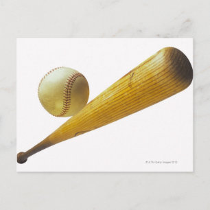 Baseball fladdermus och boll vykort