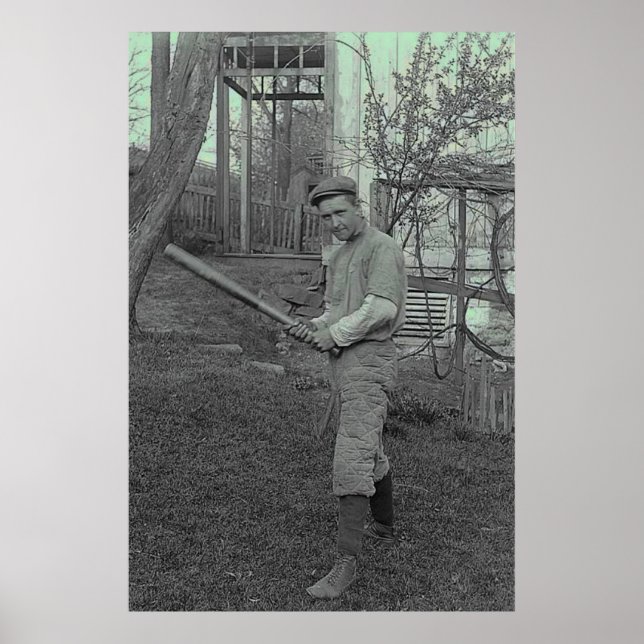 Baseball Fladdermus Photography Vintage Fars dag Poster (Framsidan)