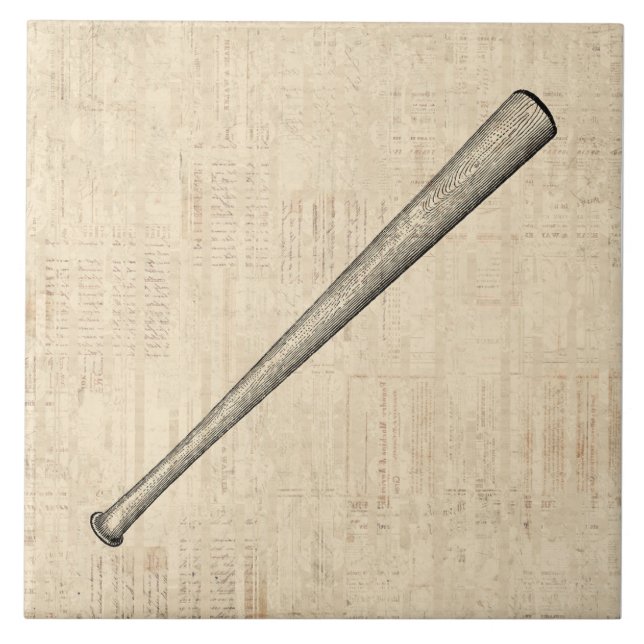 Baseball Fladdermus Sports Art Design Kakelplatta (Framsidan)