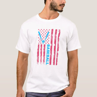 Baseball Fladdermus USA flagga Sports Älskare Mana T Shirt