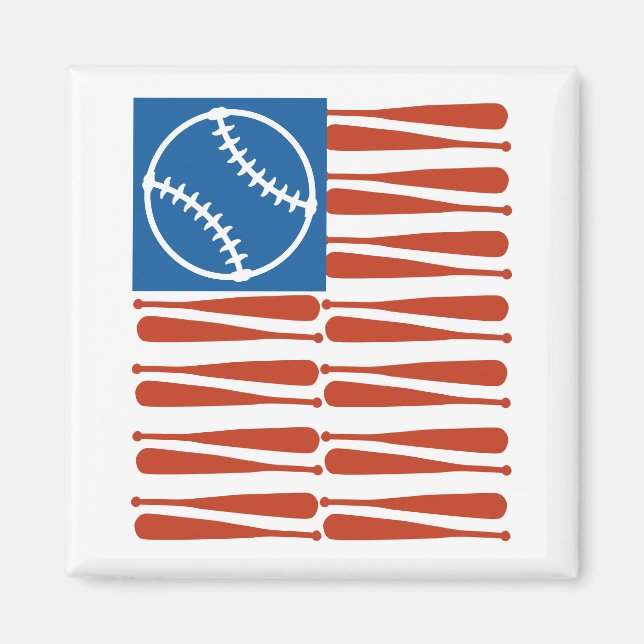 Baseball Flagga Magnet (Framsidan)
