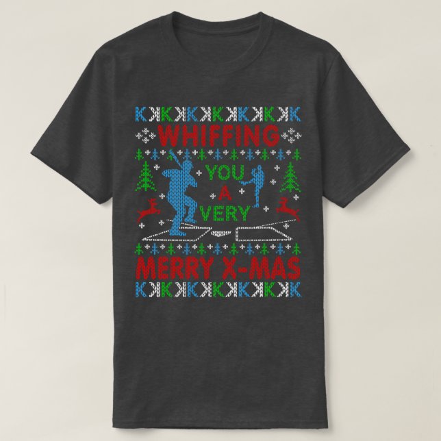 Baseball Fläkt Baseball Pitcher Funny Ugly jul T Shirt (Design framsida)