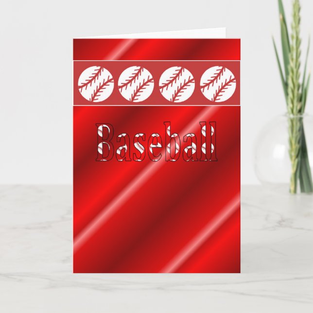 Baseball Fläkt Card Red and White Kort (Framsida)