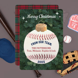 Baseball Fläkt Ornament Personlig julkort Tack Kort