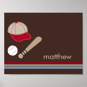 Baseball Fläkt Personlig Kid Wall Art Poster