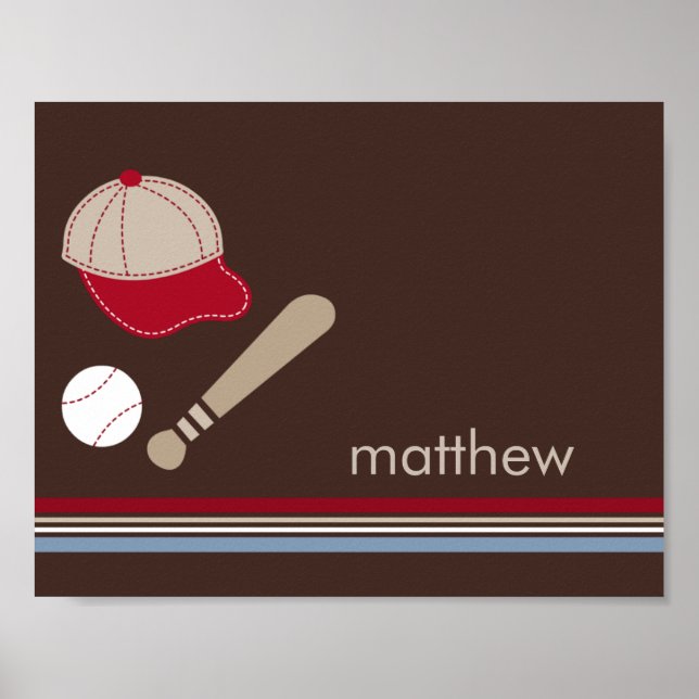 Baseball Fläkt Personlig Kid Wall Art Poster (Framsidan)