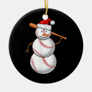 Baseball Fläkt Snögubbe Den För manar julen Julgransprydnad Keramik