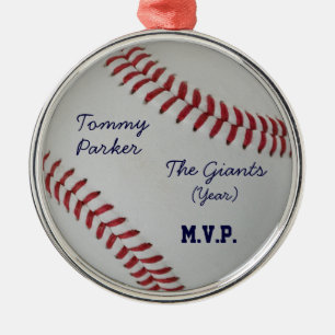 Baseball Fläkt-tastic_autograph-stil medallion Julgransprydnad Metall