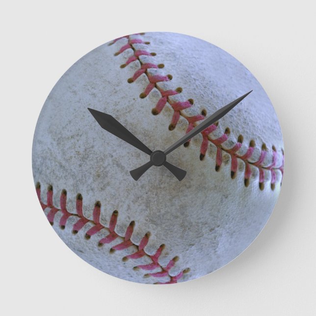 Baseball Fläkt-tastic_battered boll Rund Klocka (Framsida)