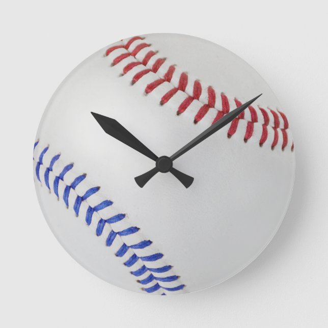 Baseball Fläkt-tastic_Färg Snöre_All-American Rund Klocka (Framsida)